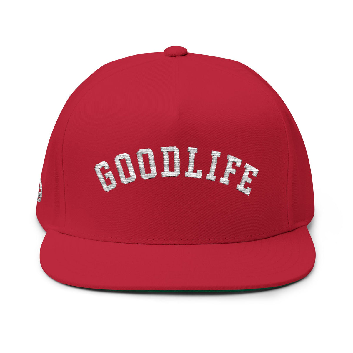 Goodlife Embroidered Flat Bill Cap — Classic Snapback Hat