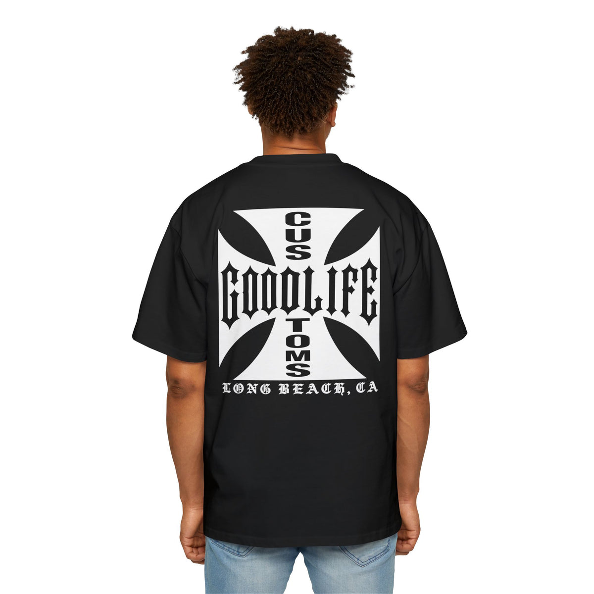 Goodlife Customs Iron Cross — Men's Oversized Short-Sleeve Shirt