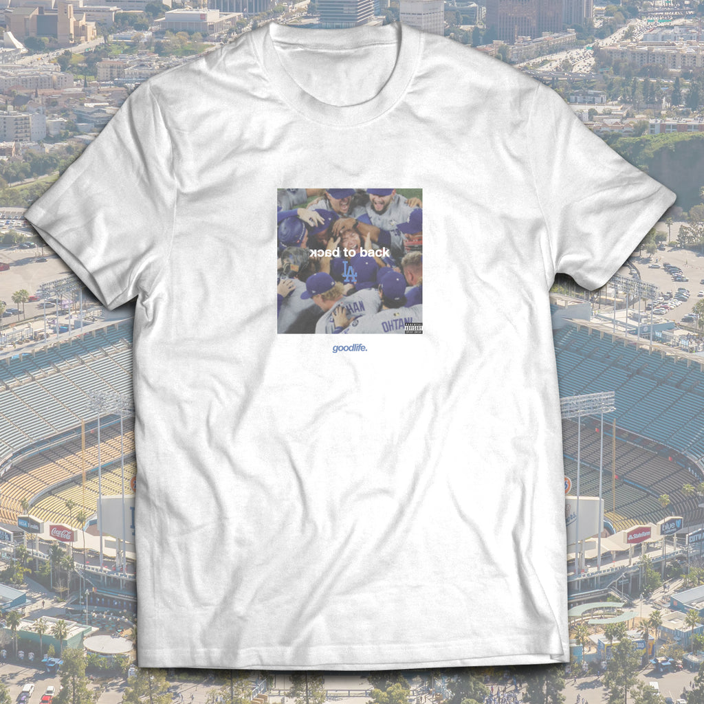 LA Dodgers "Back to Back" Song Cover World Series Championship Short-Sleeve T-Shirt