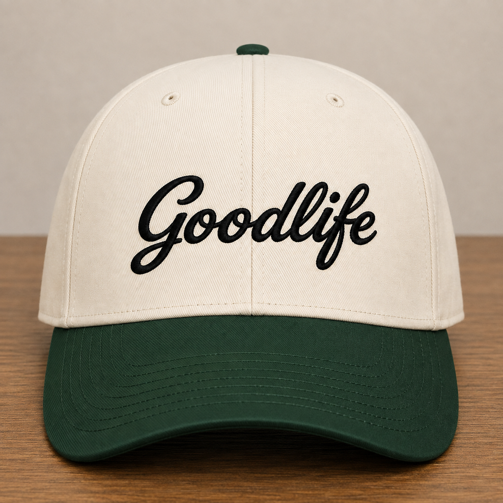 Goodlife Two-Tone Cap — Script Logo Trucker Hat