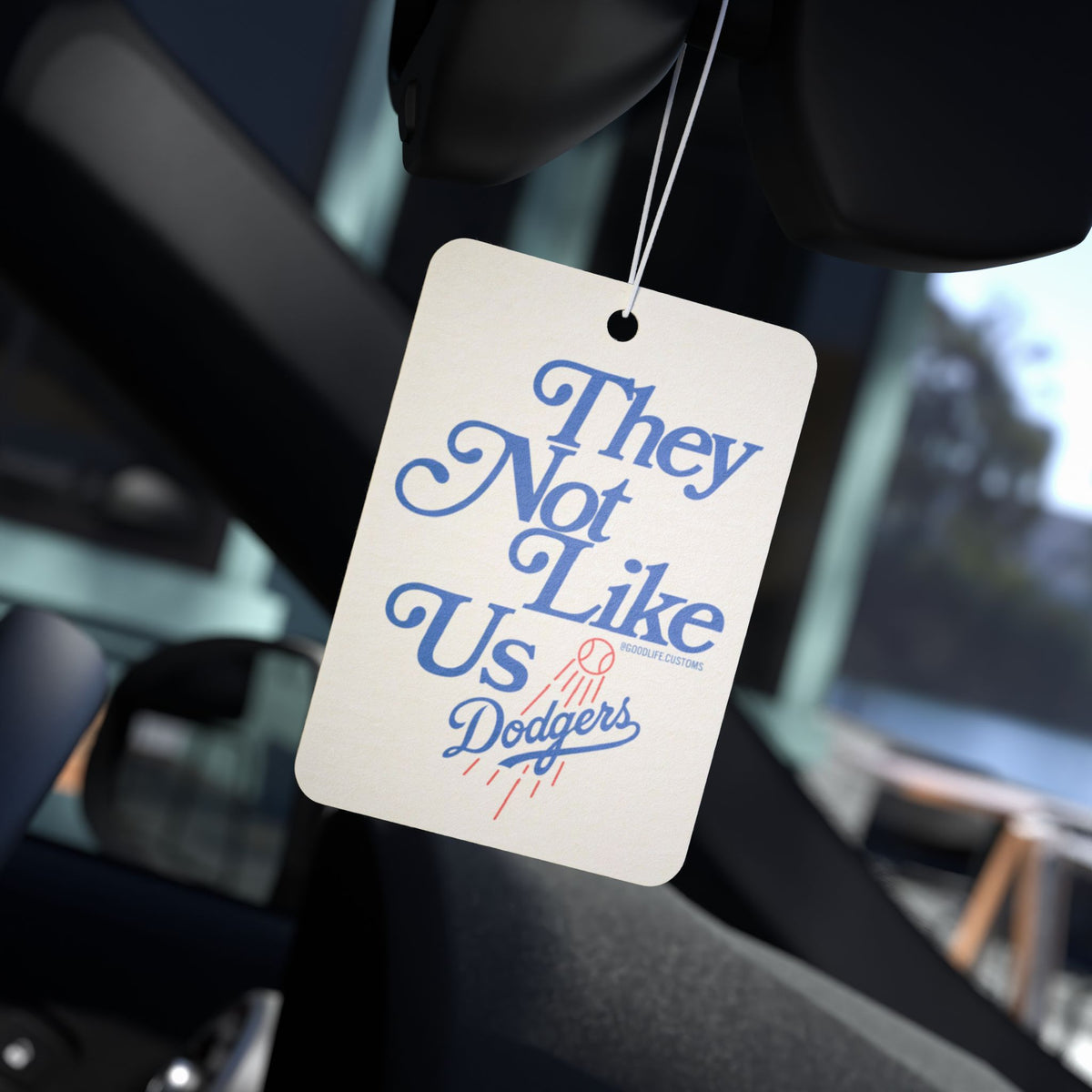 Dodgers 'They Not Like Us' Car Air Freshener – Retro Team Scented Ornament