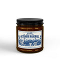 October Baseball Scented Soy Candle — Amber Jar with Black Lid (4oz & 9oz)