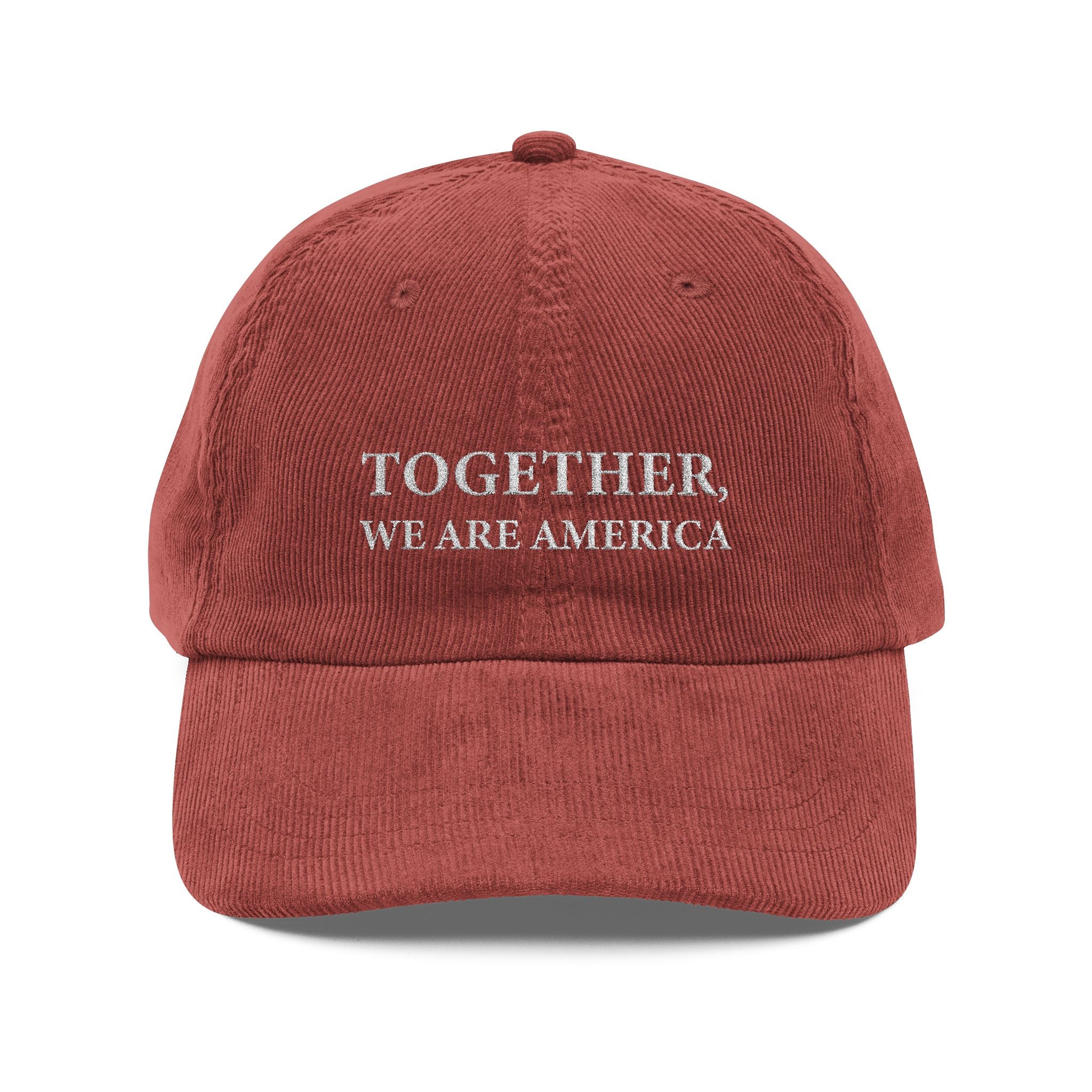 "Together We Are America" Embroidered Corduroy Vintage Dad Hat