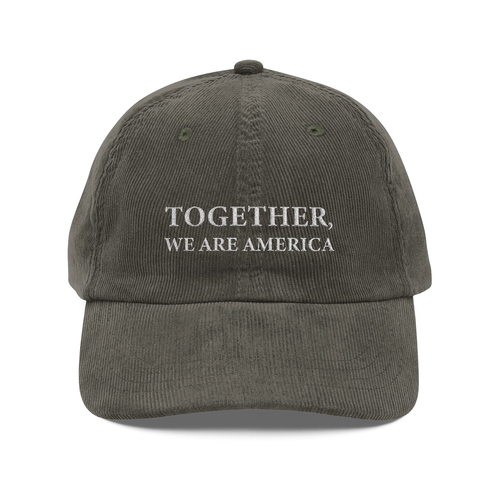 "Together We Are America" Embroidered Corduroy Vintage Dad Hat